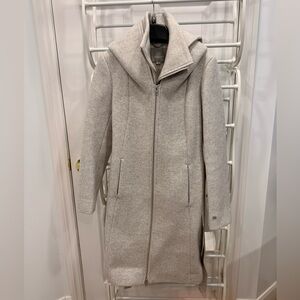 Soia & Kyo Light Gray Hooded Wool-Blend Coat